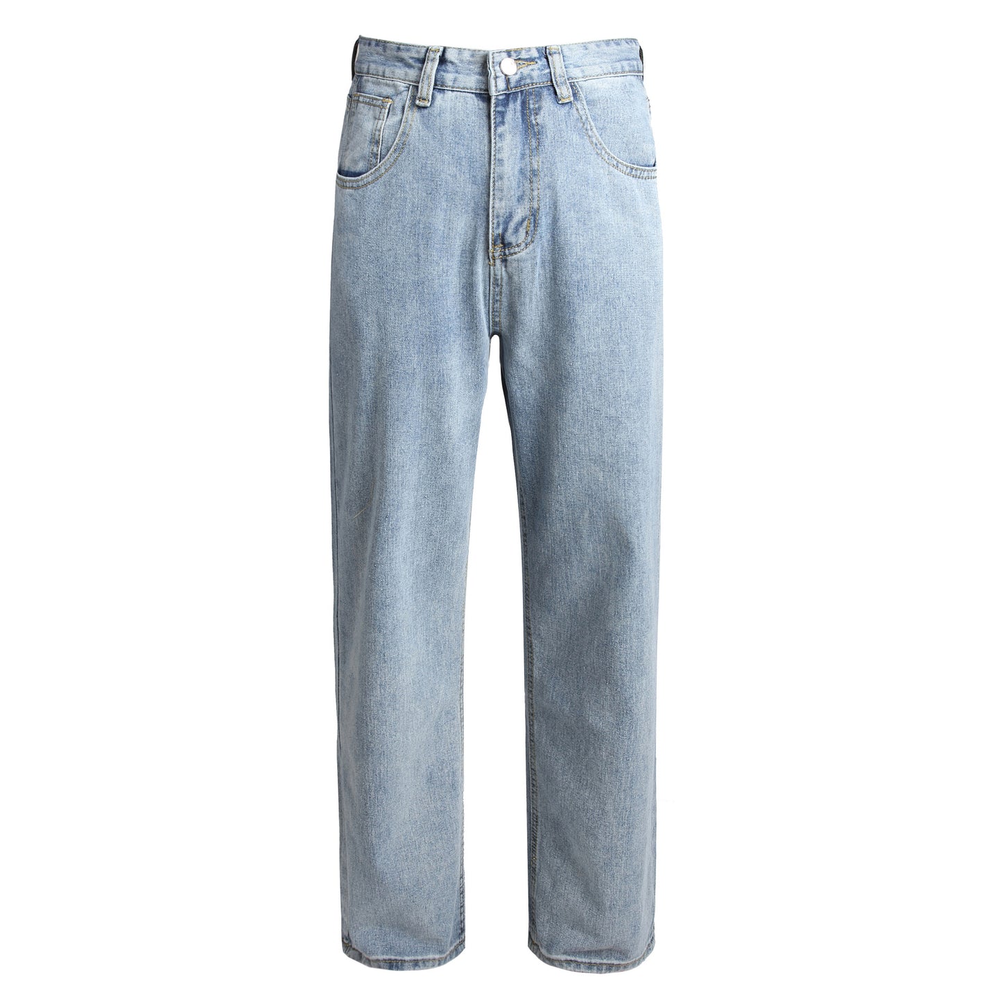 Vaqueros rectos de cintura alta informales con estampado de mariposas para mujer tallas S-XL