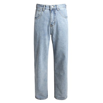 Vaqueros rectos de cintura alta informales con estampado de mariposas para mujer tallas S-XL