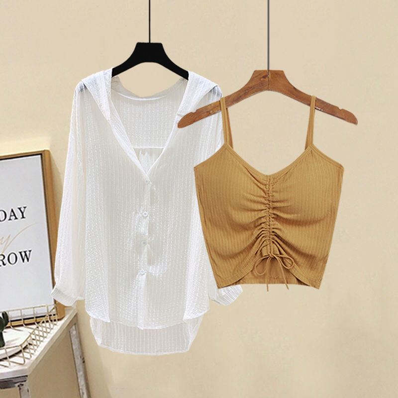 Conjunto de dos piezas de camisola y blusa con capucha de color liso informal para mujer M-4XL