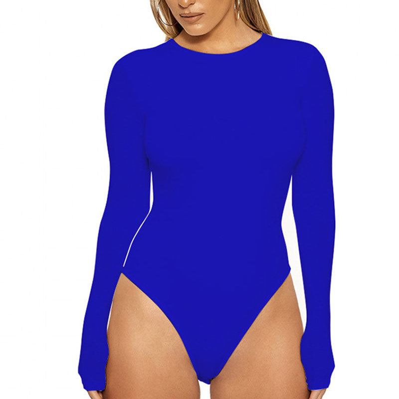 S-XL Women Casual Solid Color Bodycon Bodysuit