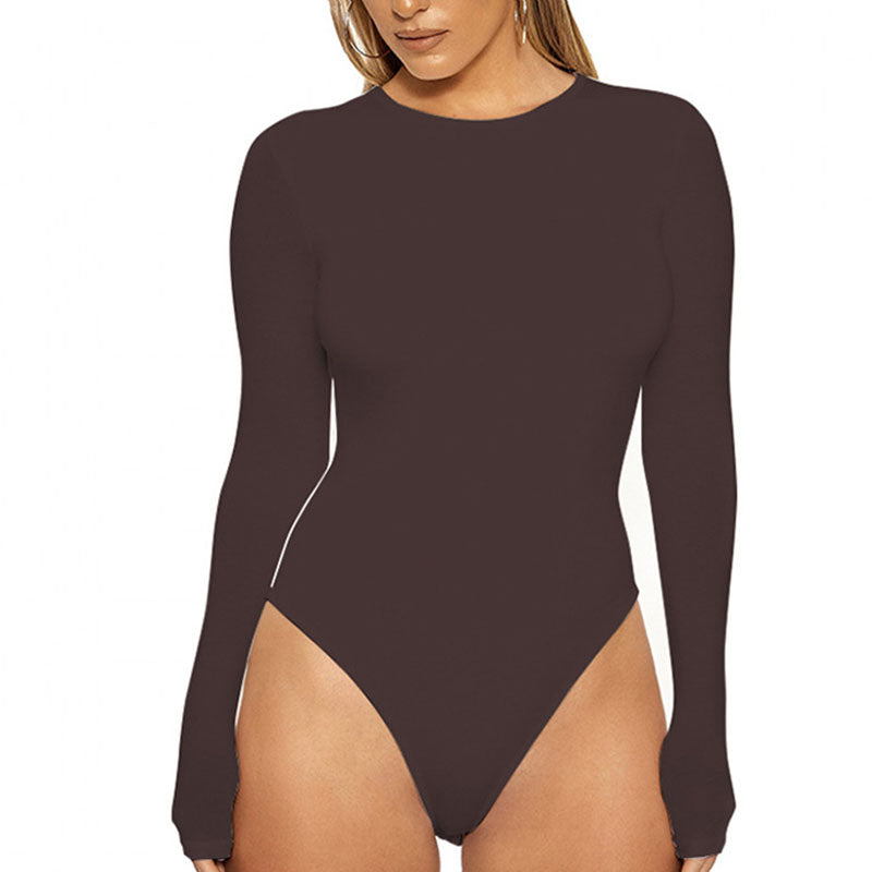 S-XL Women Casual Solid Color Bodycon Bodysuit