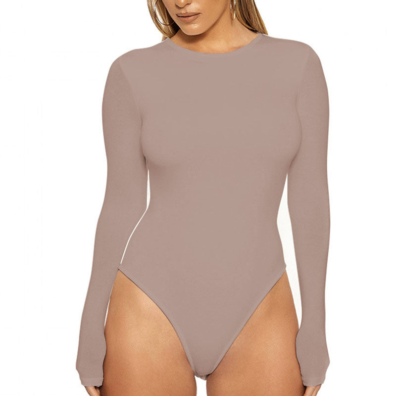 S-XL Women Casual Solid Color Bodycon Bodysuit