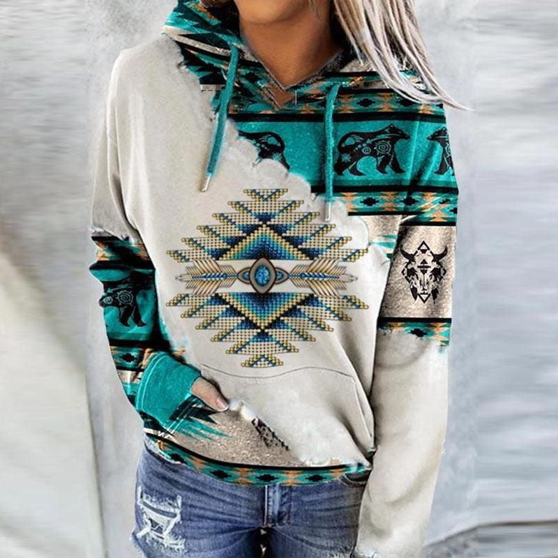 Sudadera con capucha con estampado gráfico informal para mujer tallas S-5XL