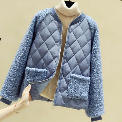 Abrigo de peluche informal con diseño de bolsillo para mujer