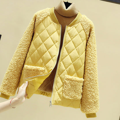 Abrigo de peluche informal con diseño de bolsillo para mujer