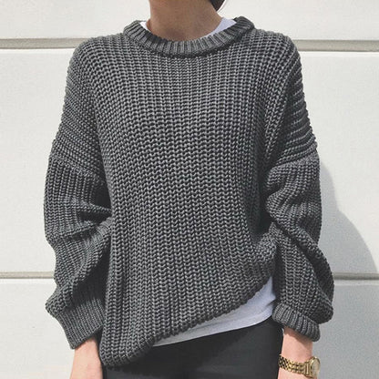 S-XL Women Casual Solid Color Loose Knitwear