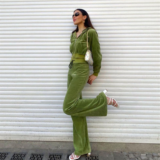 Conjunto informal de manga larga con cremallera para mujer tallas S-XL