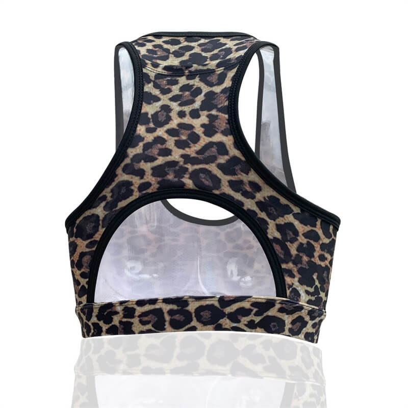 Sujetador deportivo informal sin mangas con diseño de bolsillo trasero a rayas y estampado floral recortado para mujer tallas S-XL