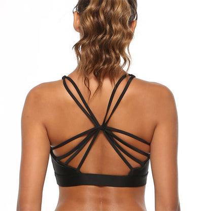 S-XL Women Sexy Casual Solid Color Backless Sport Bra