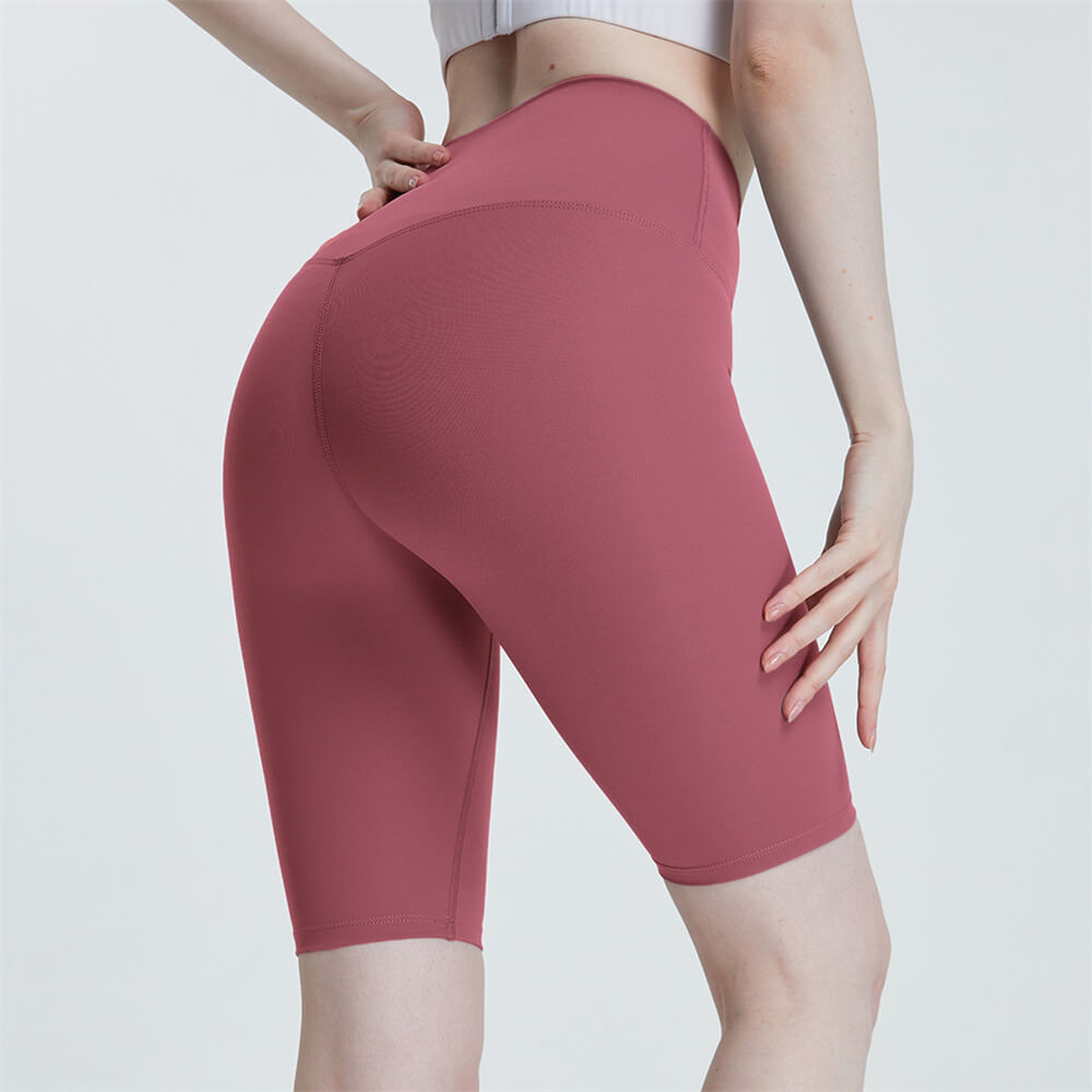 S-2XL Women Casual Basic Solid Color High-Waisted Sport Biker Shorts