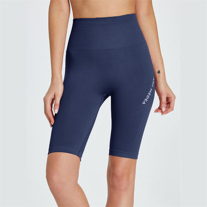 S-L Women Casual Letter Pattern High-Waisted Capris Biker Shorts
