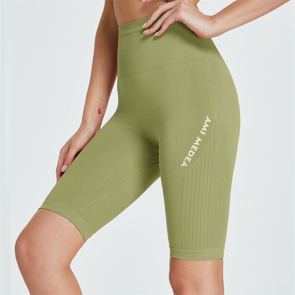 S-L Women Casual Letter Pattern High-Waisted Capris Biker Shorts