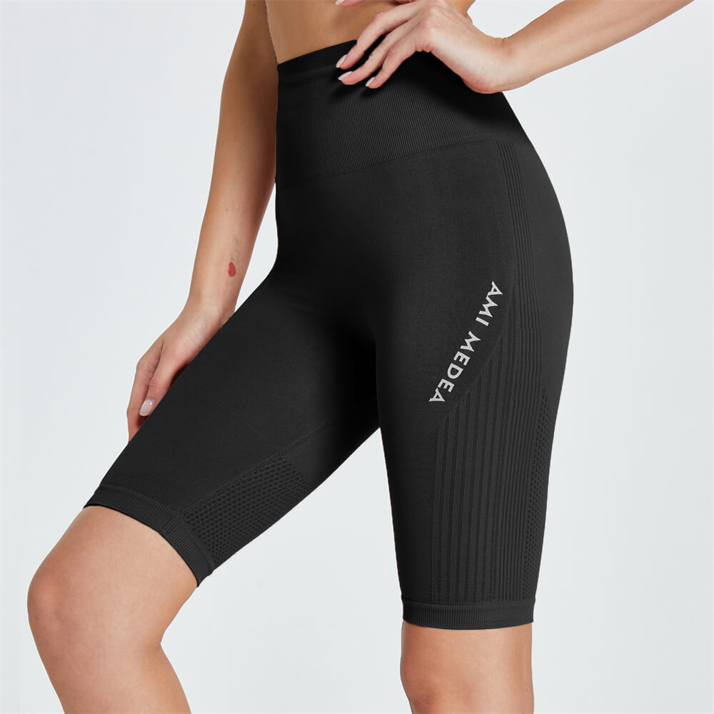 S-L Women Casual Letter Pattern High-Waisted Capris Biker Shorts