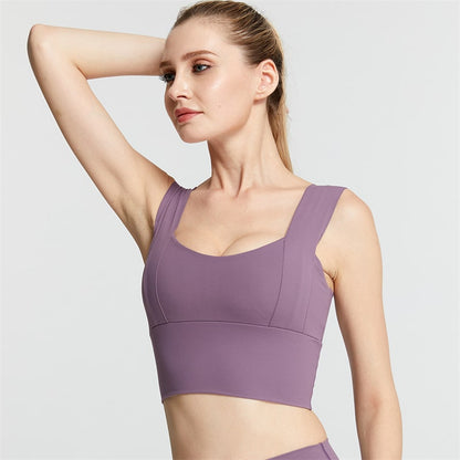 S-2XL Women Summer Sleeveless Solid Color Casual Sport Bra