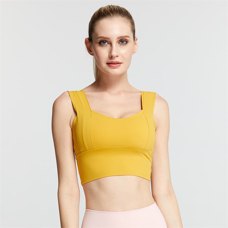 S-2XL Women Summer Sleeveless Solid Color Casual Sport Bra