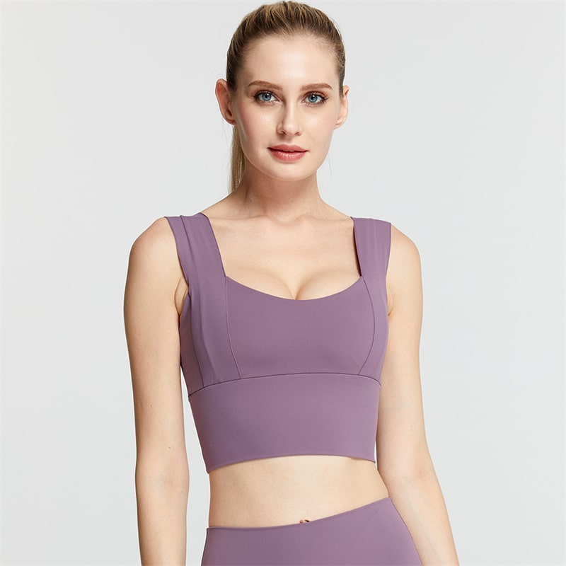 S-2XL Women Summer Sleeveless Solid Color Casual Sport Bra