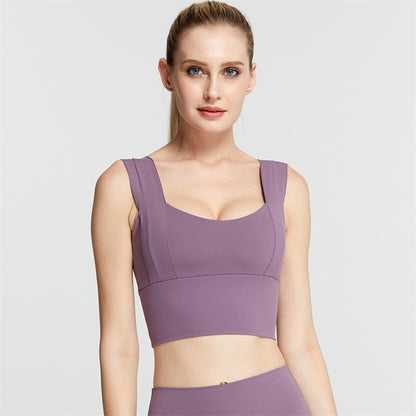 S-2XL Women Summer Sleeveless Solid Color Casual Sport Bra