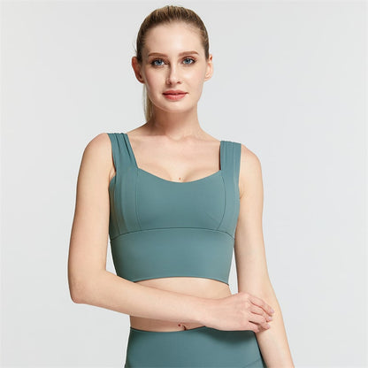 S-2XL Women Summer Sleeveless Solid Color Casual Sport Bra
