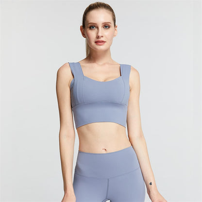 S-2XL Women Summer Sleeveless Solid Color Casual Sport Bra