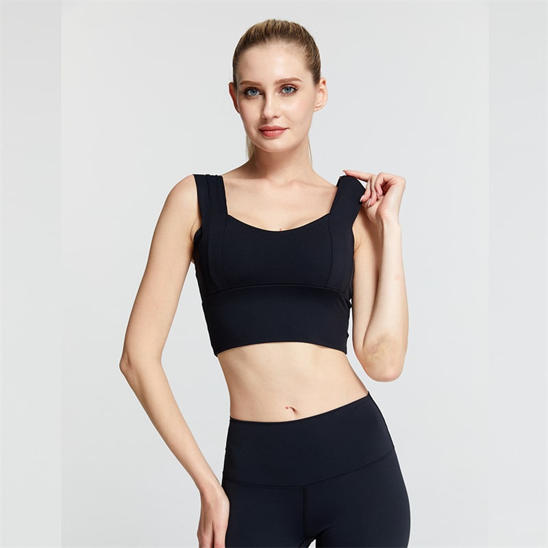 S-2XL Women Summer Sleeveless Solid Color Casual Sport Bra
