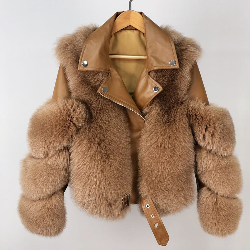 Abrigo de peluche informal de invierno para mujer, con solapa, de piel sintética, de color liso, con retazos y cremallera, de manga larga