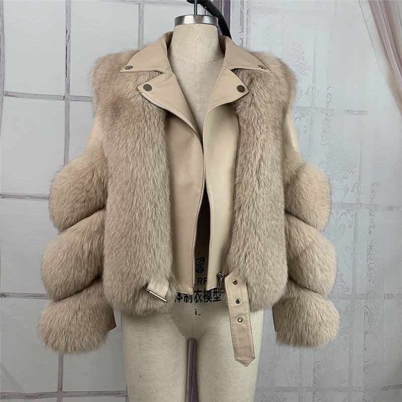 Abrigo de peluche informal de invierno para mujer, con solapa, de piel sintética, de color liso, con retazos y cremallera, de manga larga