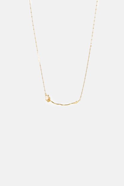 Faux Pearl Rose Necklace