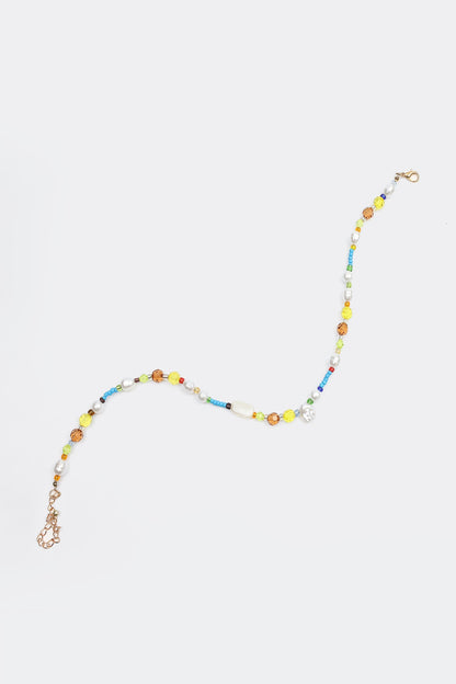 Faux Pearl Beaded Pendant Necklace