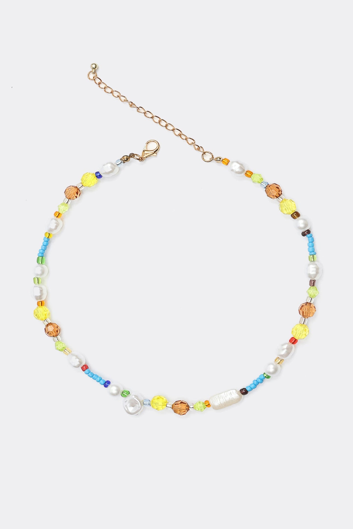 Faux Pearl Beaded Pendant Necklace