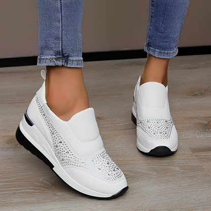 Zapatillas altas modernas sin cordones con cuentas para mujer | Ideales para cualquier temporada