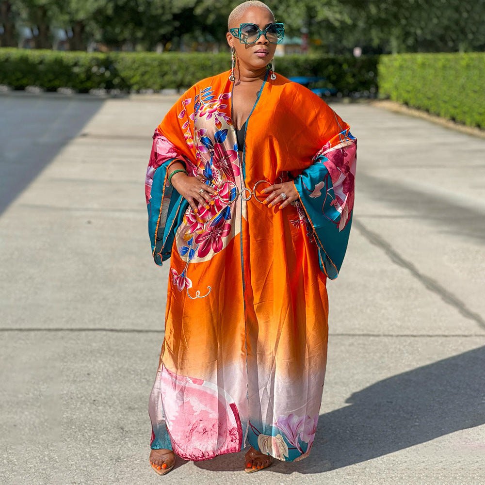 Cárdigan holgado con estampado gráfico informal de estilo bohemio para mujer