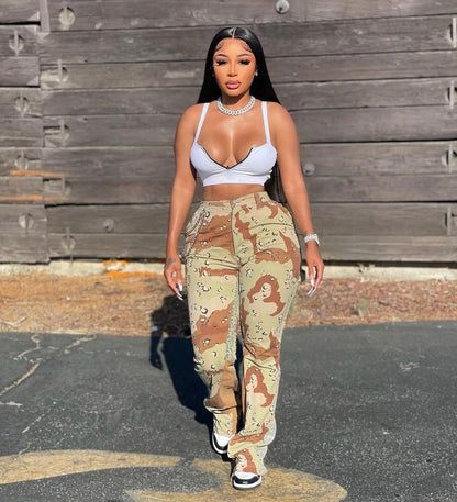 Women Casual Camouflage Print Pants