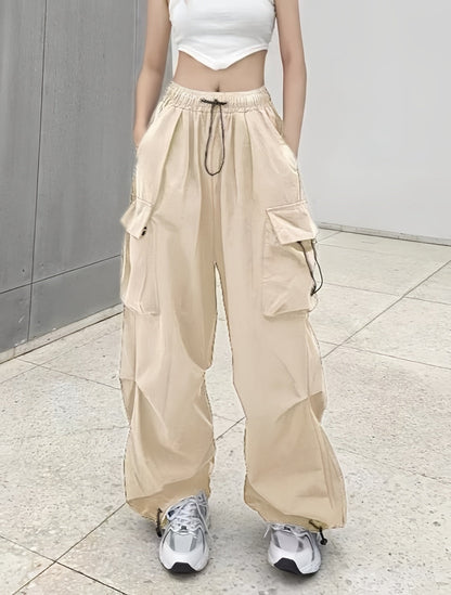 Vintage Y2K Drawstring Baggy Parachute Cargo Pants