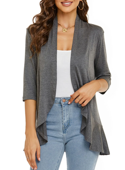 Chaleco informal abierto con volantes para mujer | Ideal para primavera/verano