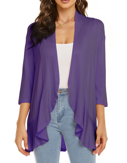 Chaleco informal abierto con volantes para mujer | Ideal para primavera/verano