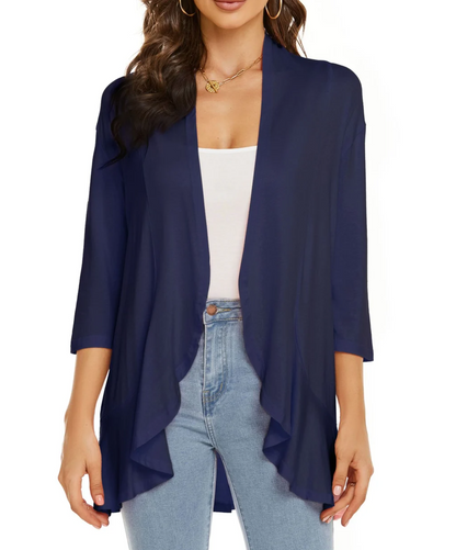 Chaleco informal abierto con volantes para mujer | Ideal para primavera/verano