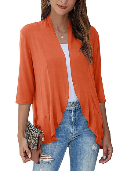 Chaleco informal abierto con volantes para mujer | Ideal para primavera/verano