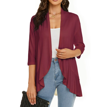 Chaleco informal abierto con volantes para mujer | Ideal para primavera/verano