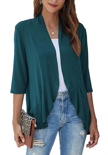 Chaleco informal abierto con volantes para mujer | Ideal para primavera/verano