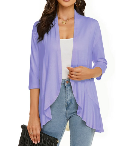 Chaleco informal abierto con volantes para mujer | Ideal para primavera/verano