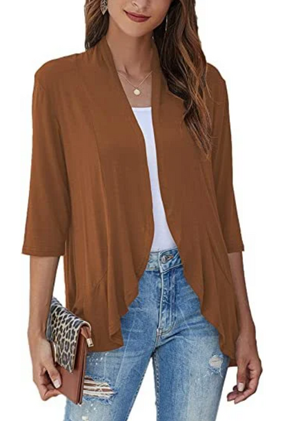 Chaleco informal abierto con volantes para mujer | Ideal para primavera/verano