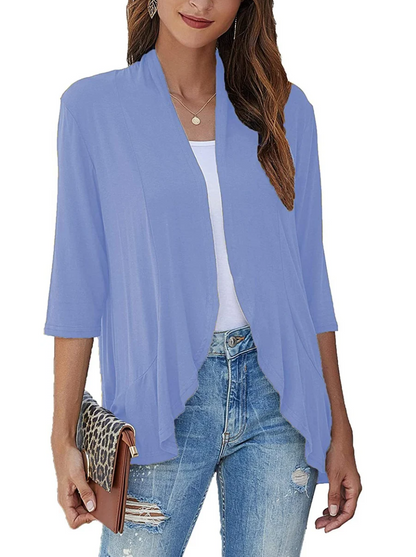 Chaleco informal abierto con volantes para mujer | Ideal para primavera/verano