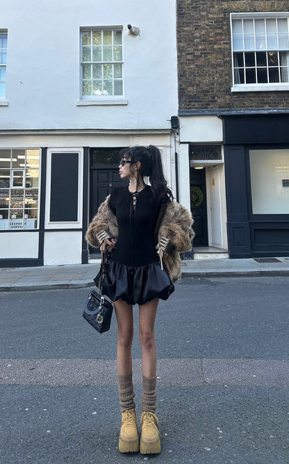 Puff Hem Dress