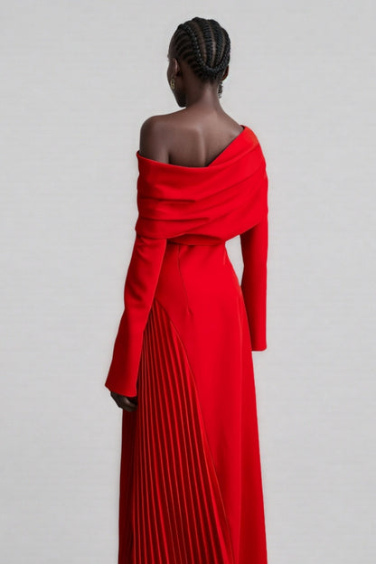 Kila Strapless Slant Neck Maxi Dress