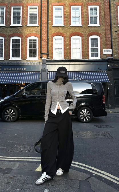 High Neck Layered Effect Long-Sleeve Top