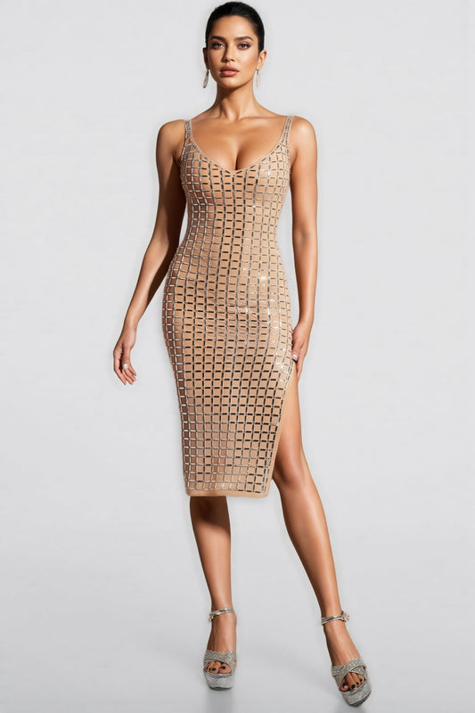 Tilly Sleeveless Diamond Midi Dress