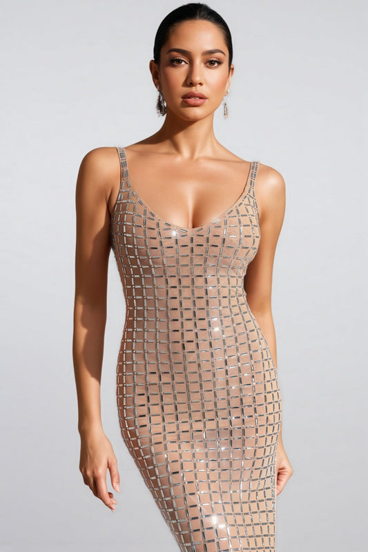 Tilly Sleeveless Diamond Midi Dress