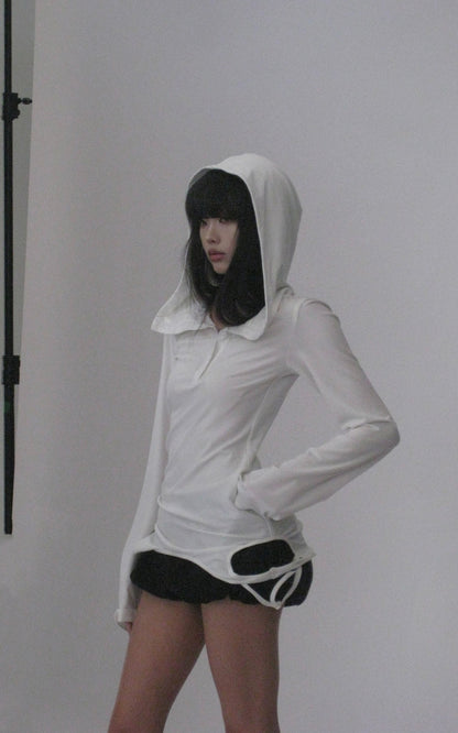 Sculpted Hooded Top