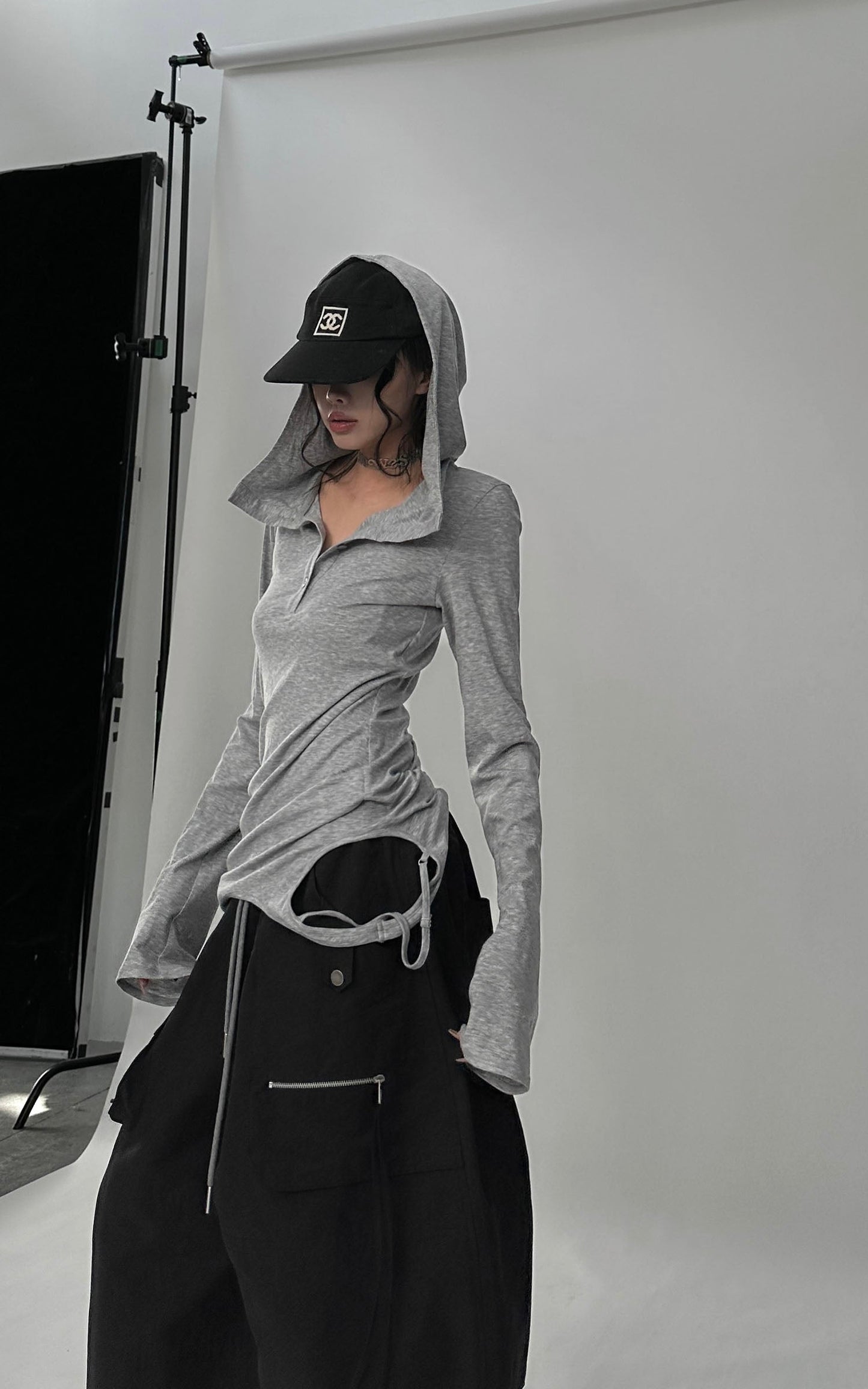 Sculpted Hooded Top