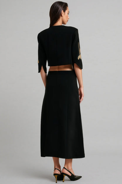 Robin Black Jacket and Skirt Set